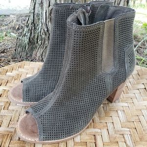 Toms Peep Toe Majorca Olive Green Ankle Boot